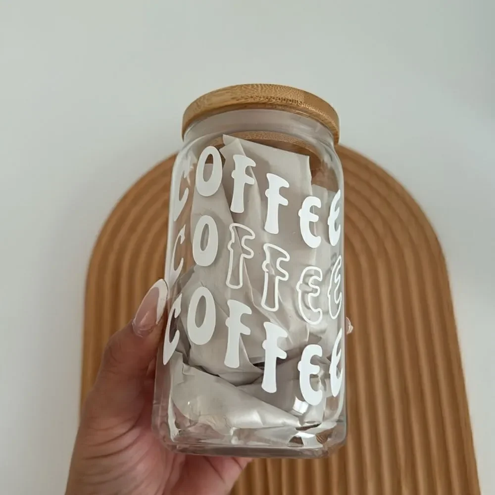 COFFEE Beer can Glass NWT